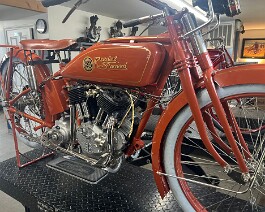 Close up of right side of the completed 1917 Reading Standard Twin.